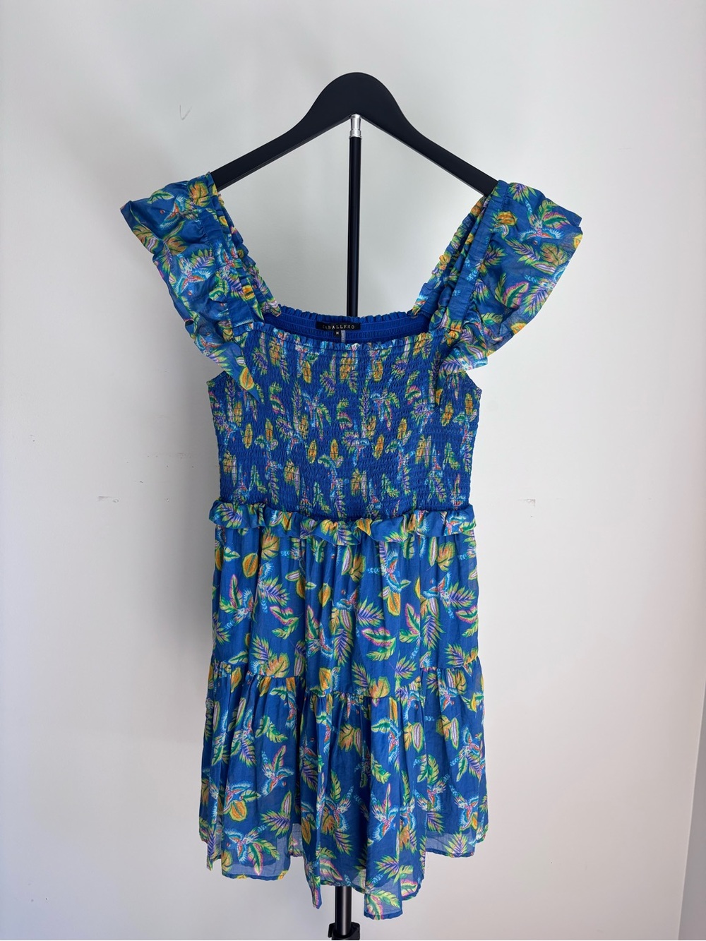 Caballero Blue Floral Ruffle Strap Sundress | M | Resort | Preppy | Romantic
